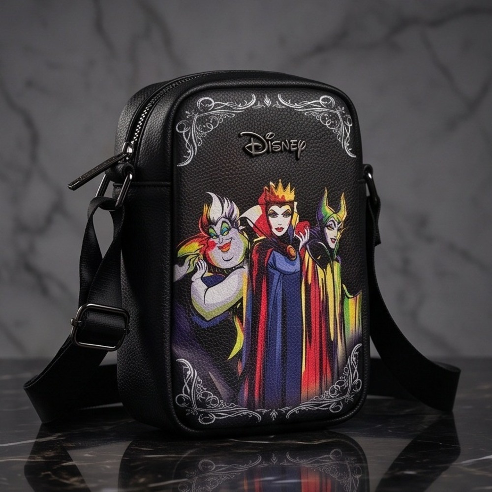 Disney Villains‎ StoryBook Black Crossbody Bag Ursula Evil Queen Maleficent NWT